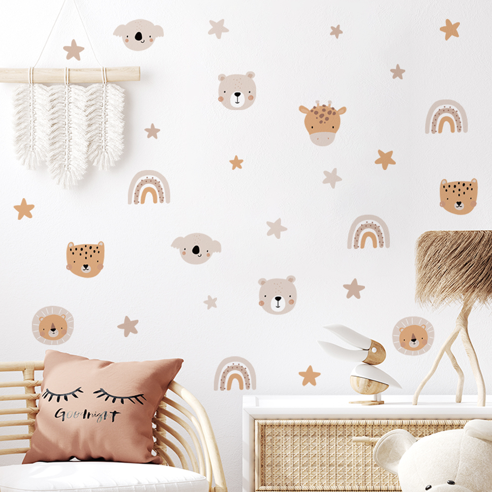 Home Decor Y2K - Boho Cartoon Cute Rainbow Bear Animals
