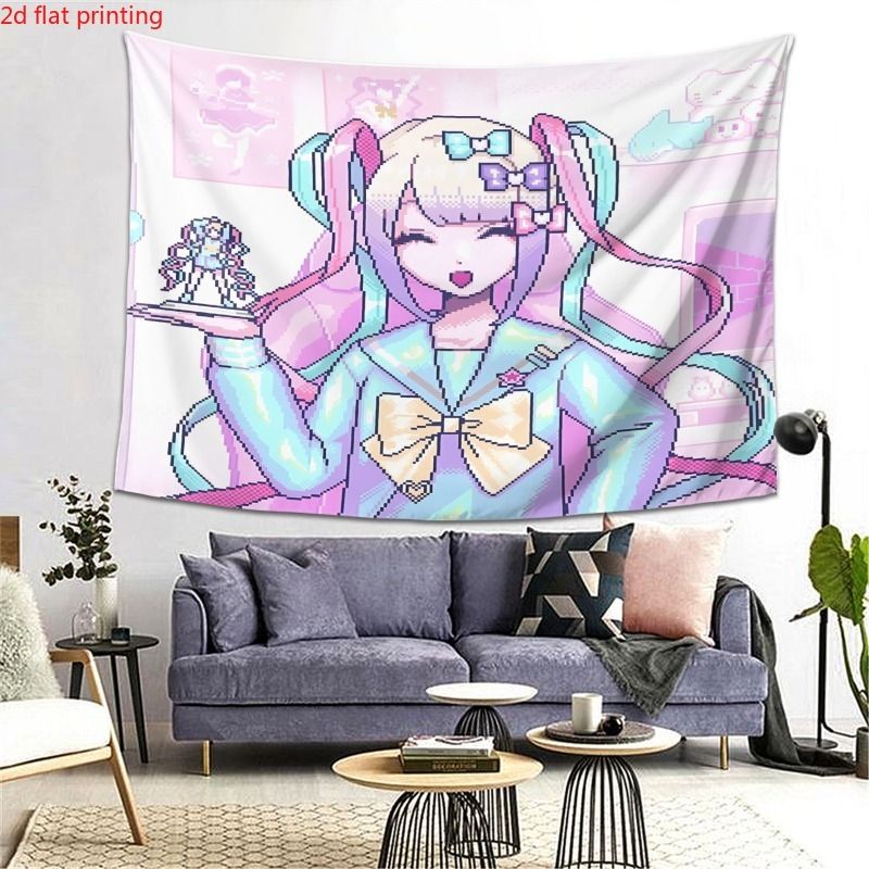 Home Decor Y2K - VIKAMA Y2K Anime Tapestry Kawaii Manga