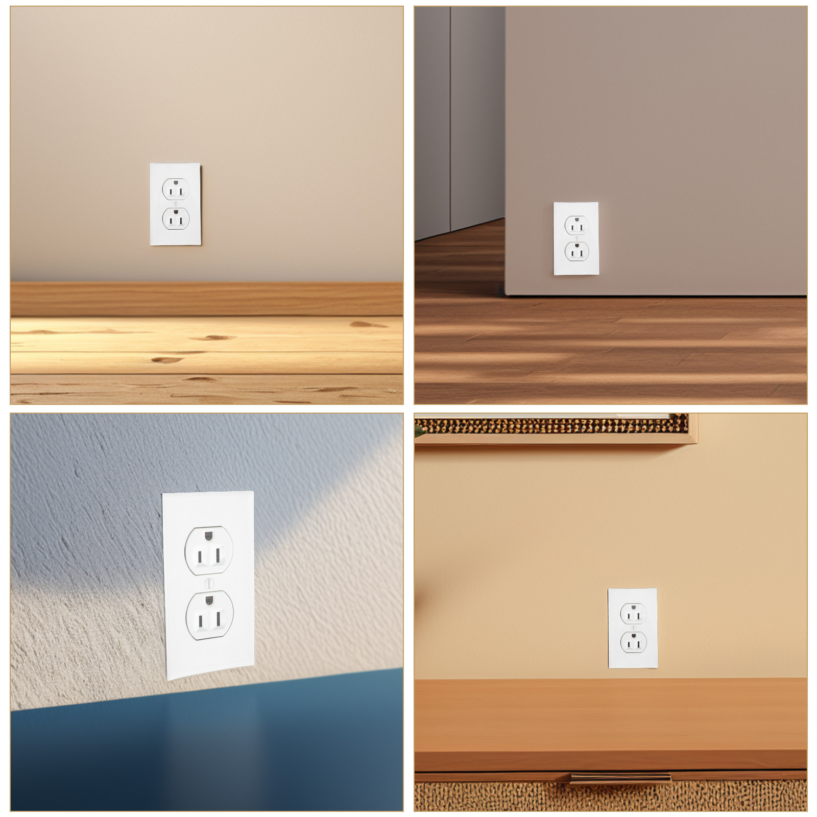 Home Decor Outlet - 20Pcs Socket Simulated Stickers Realistic Fake