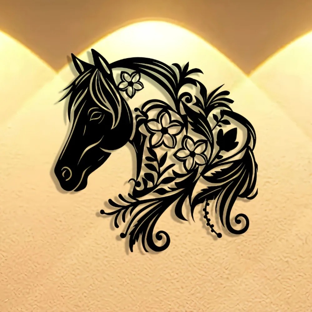 Home Decor Brand - Brand Iron Horse Head Wall Art