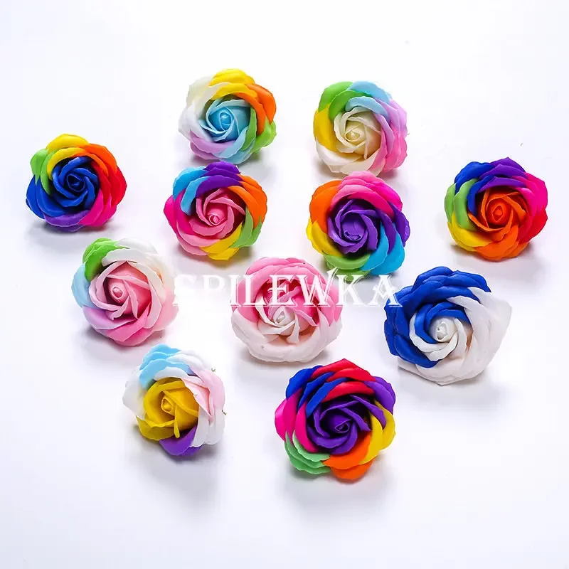Home Decor Design - Spilewka 6X7cm Colorful Rose Artificial Flower