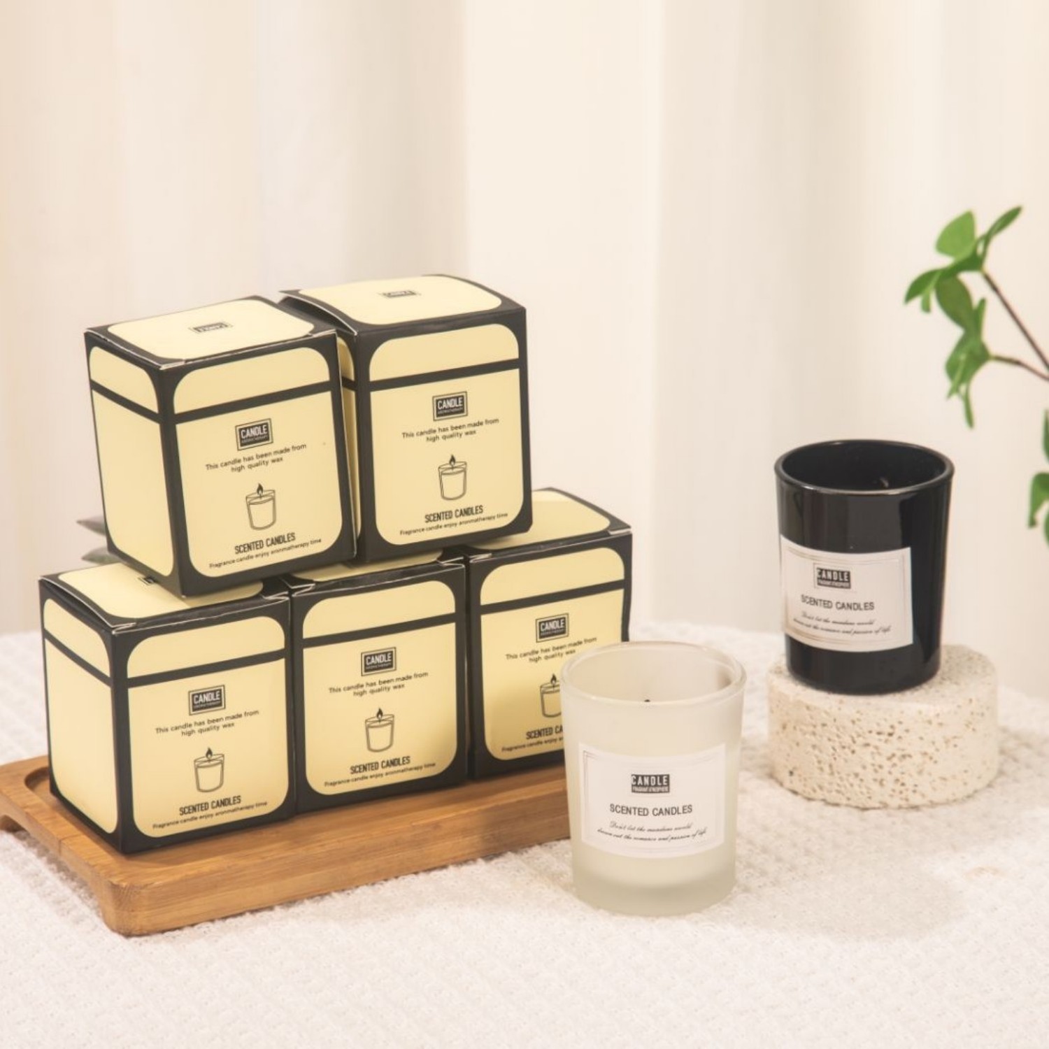 1pc Matte Black Glass Cup Cand - Home Decor Essentials ulasan dan harga