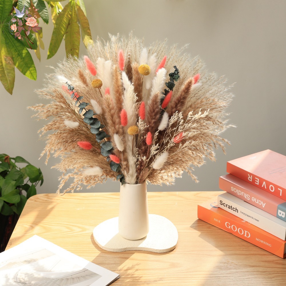 Pink Eternal Dried Flowers Bou - Pampas Grass Decor ulasan dan harga
