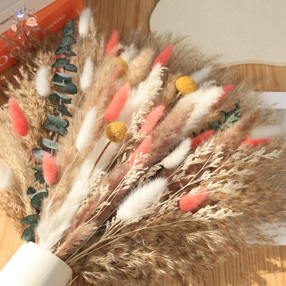 Pink Eternal Dried Flowers Bou - Pampas Grass Decor ulasan dan harga