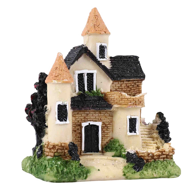 Cute Mini Resin House Miniatur - Home Decor You ulasan dan harga