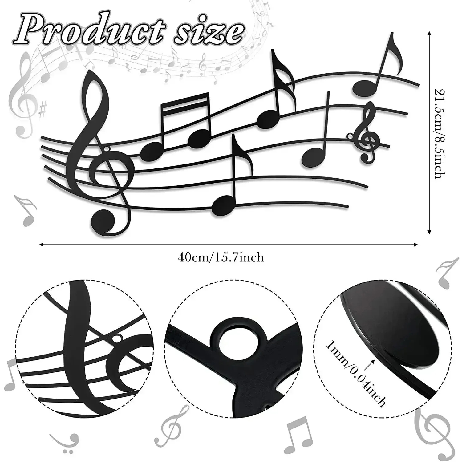 Music Note Wall Decor Metal Mu - Home Decor Theme ulasan dan harga