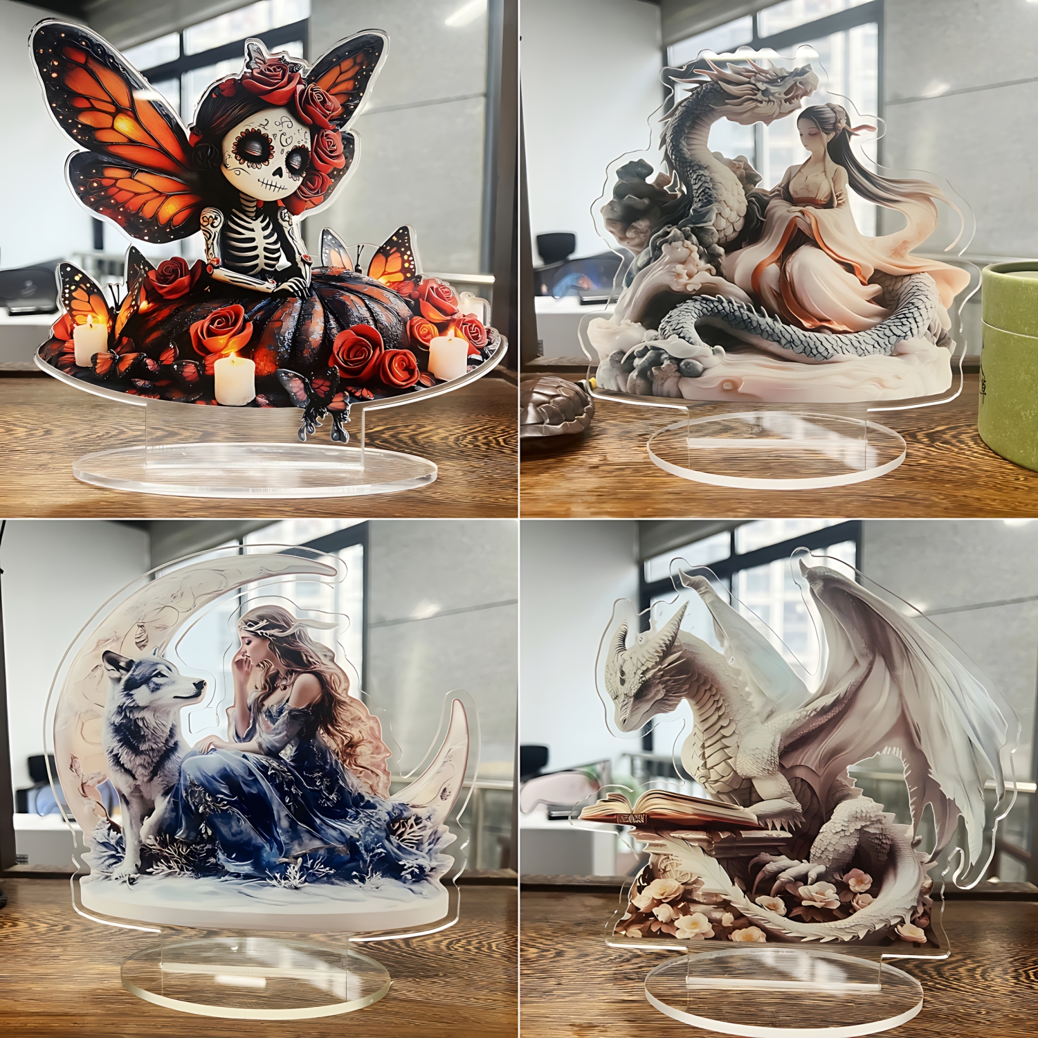 Two Tigers Statue,2D Flat Anim - Home Decor Unique Items ulasan dan harga