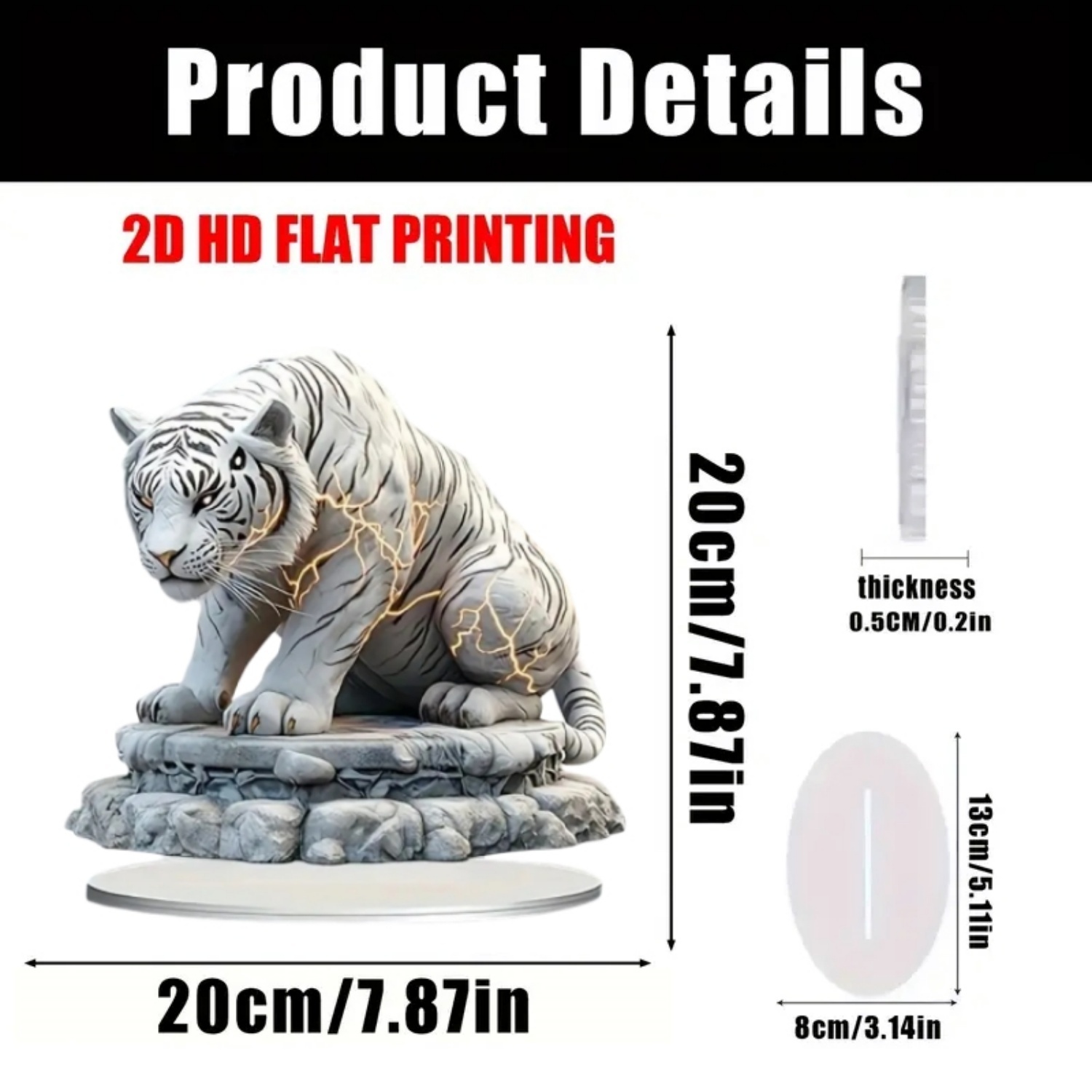 Two Tigers Statue,2D Flat Anim - Home Decor Unique Items ulasan dan harga