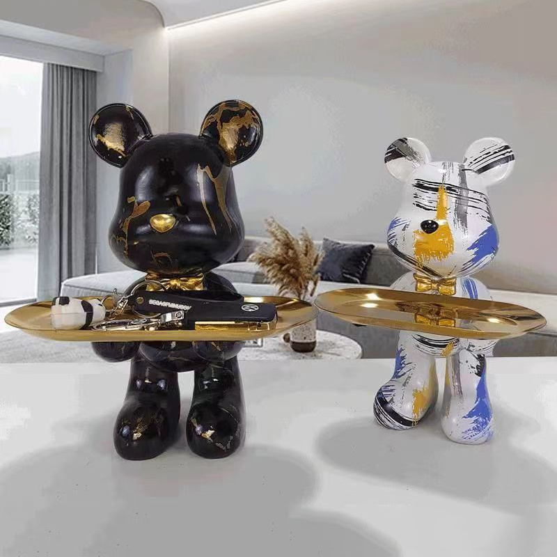 29cm Graffiti Bear Figurine Ho - Home Decor Y2K ulasan dan harga