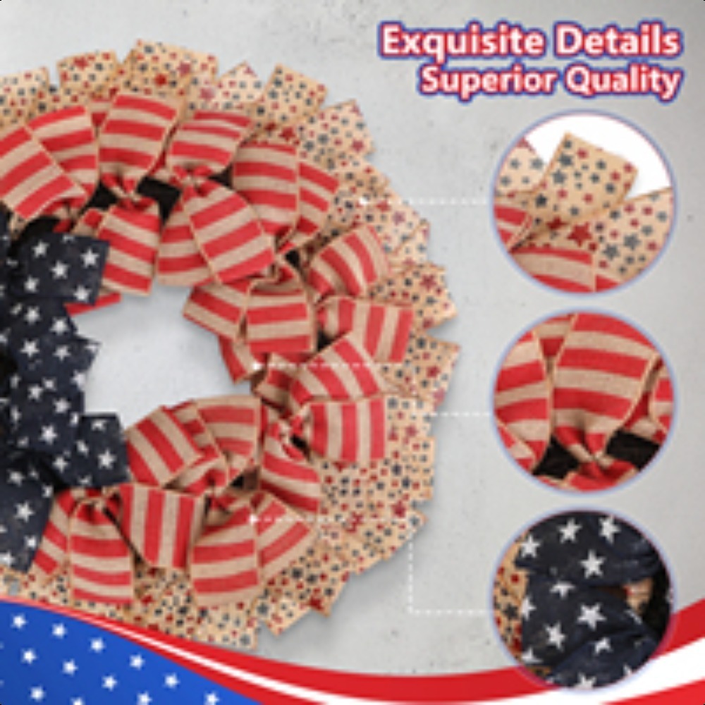 Stars Stripes Patriotic Burlap - Home Decor Usa ulasan dan harga