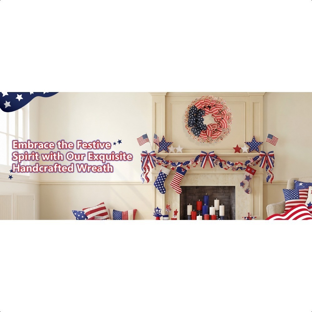 Stars Stripes Patriotic Burlap - Home Decor Usa ulasan dan harga