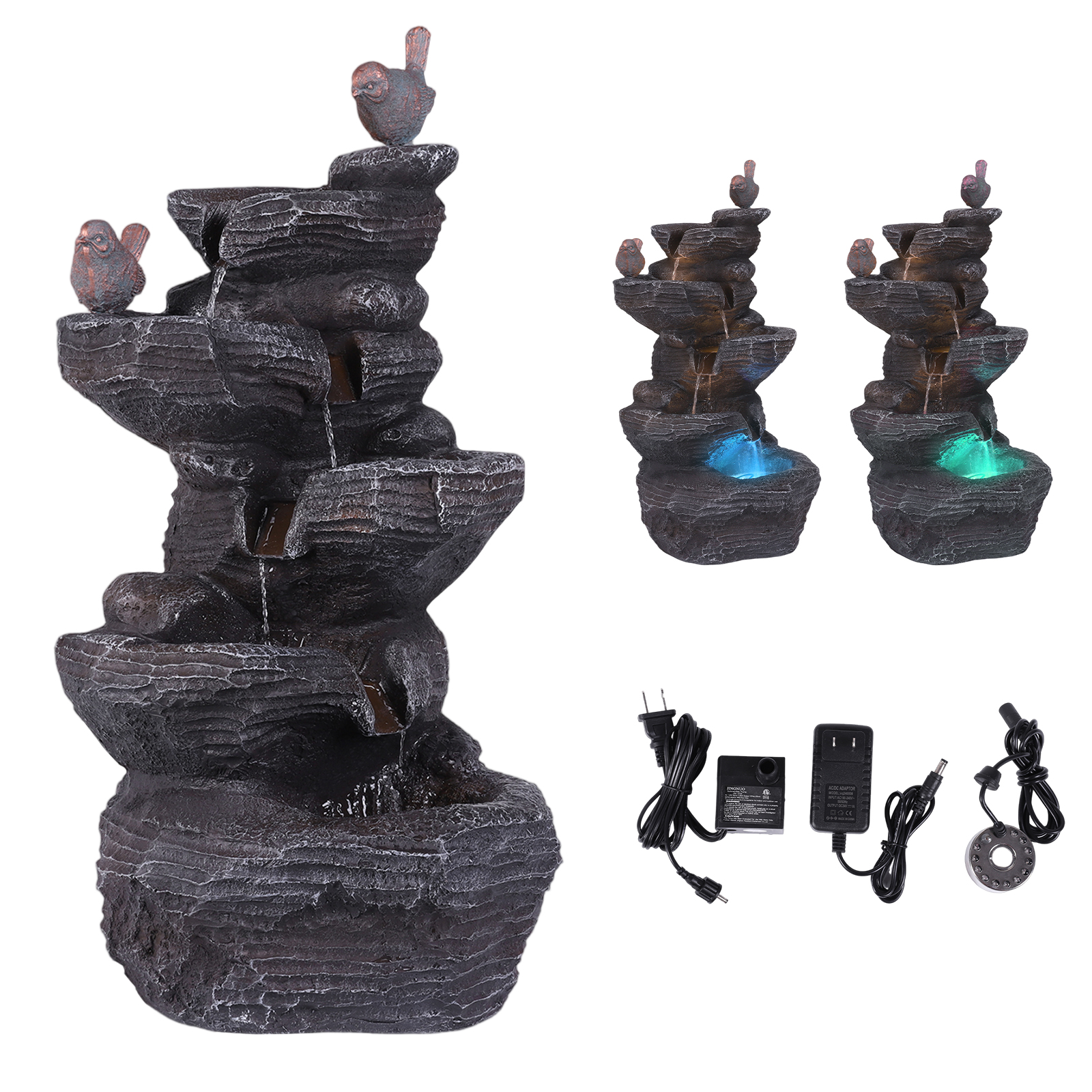 5-Tier Cascading Rock Waterfal - Flooring Home Decor ulasan dan harga