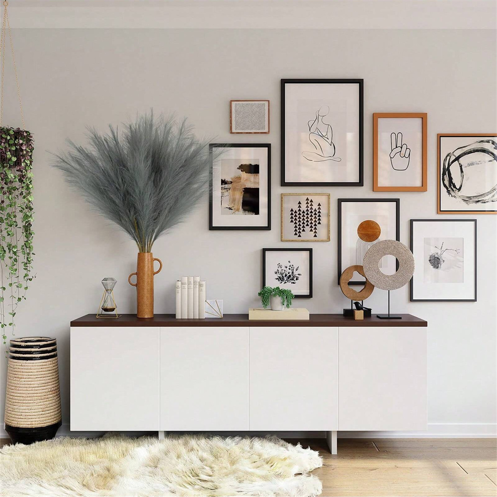 5/10/20pcs Grey Artificial Ree - Pampas Grass Decor ulasan dan harga