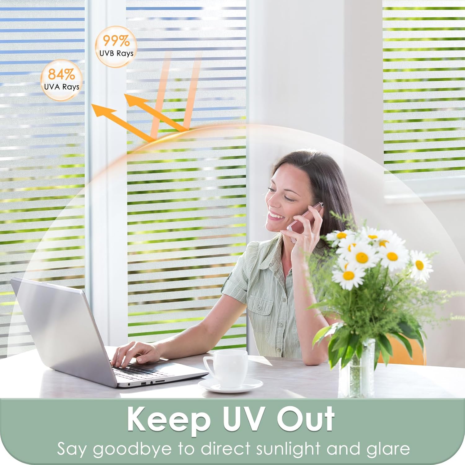Frosted Stripe Window Privacy  - Home Decor You ulasan dan harga