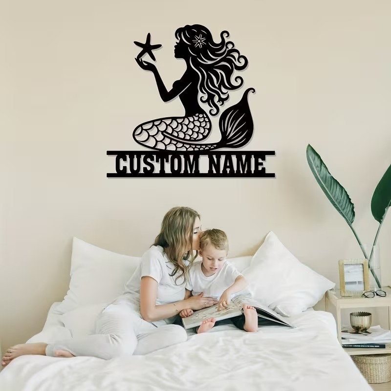 Personalized Mermaid Metal Wal - Home Decor Theme ulasan dan harga