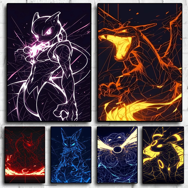 Canvas Wall Art Pokemon Chariz - Home Decor Essentials ulasan dan harga