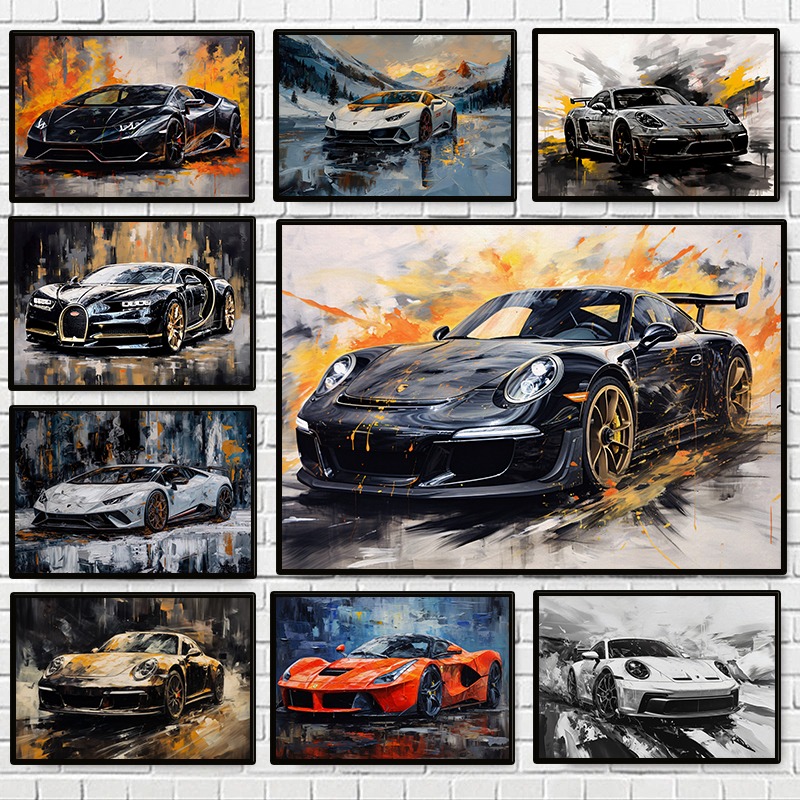 Modern Abstract Luxury Cars Po - Home Decor Brand ulasan dan harga