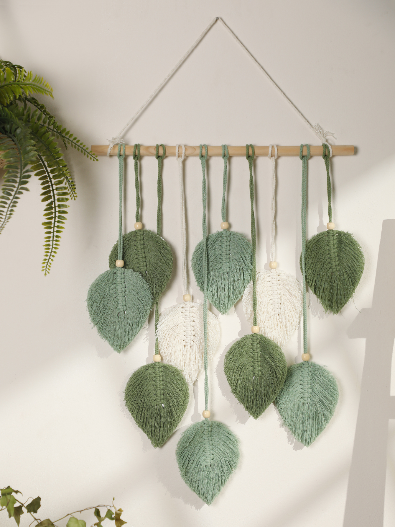 Leaf Macrame Tapestry Brown Gr - Home Decor Y2K ulasan dan harga