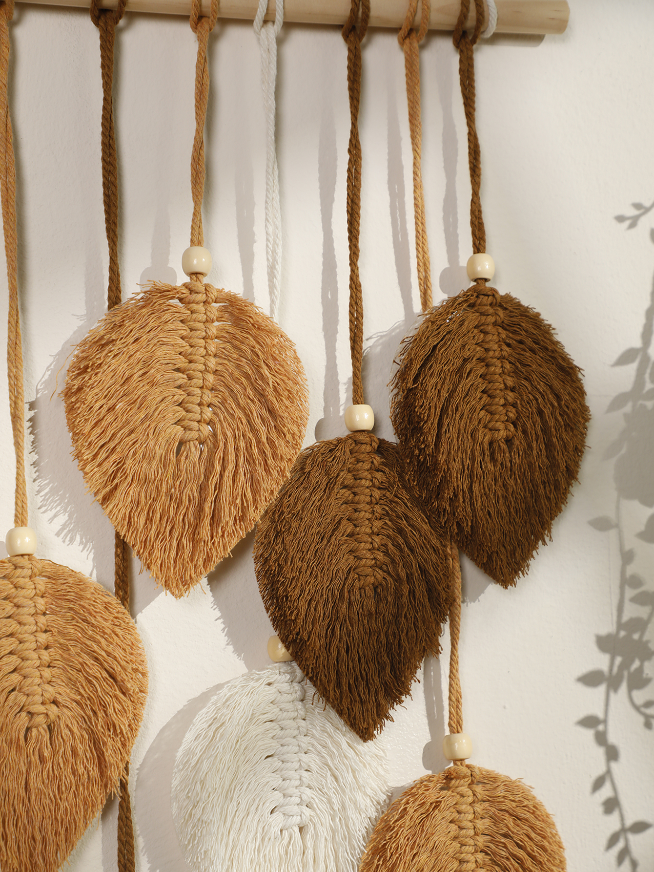 Leaf Macrame Tapestry Brown Gr - Home Decor Y2K ulasan dan harga