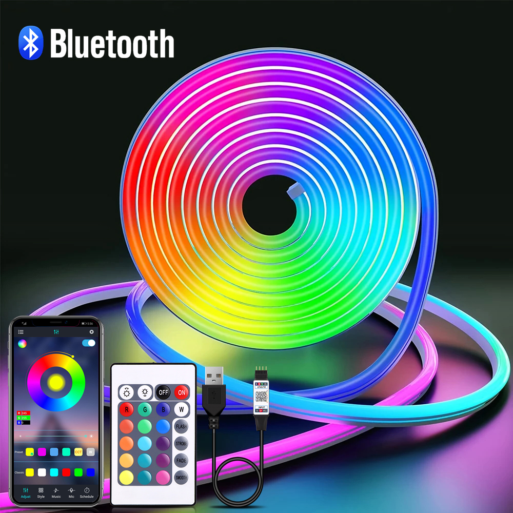 5V USB RGB Neon LED Strip Wate - Home Decor Free App ulasan dan harga