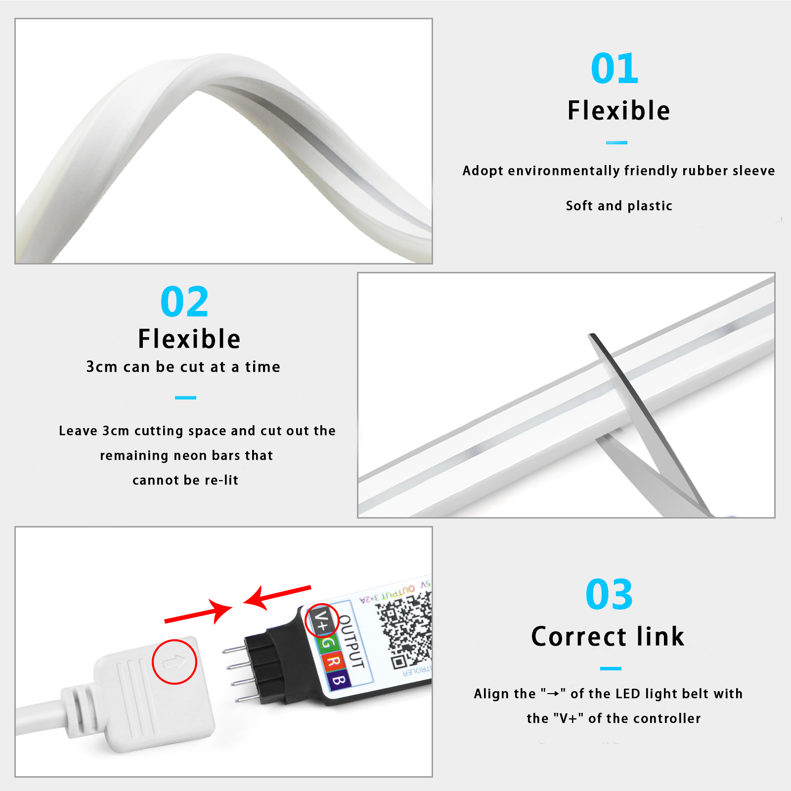 5V USB RGB Neon LED Strip Wate - Home Decor Free App ulasan dan harga