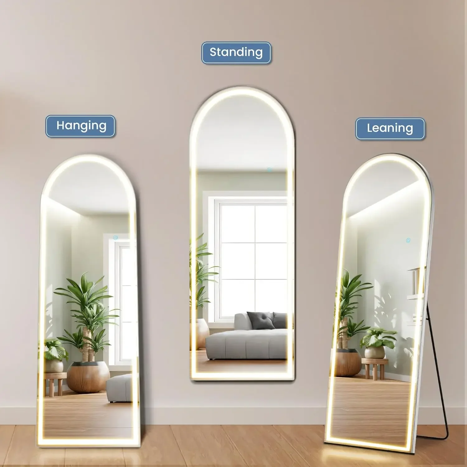 Full Body Wall Mirror with LED - Flooring Home Decor ulasan dan harga