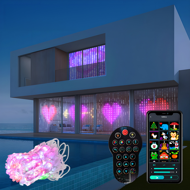 400LEDs RGBIC Smart Curtain Li - Home Decor Free App ulasan dan harga