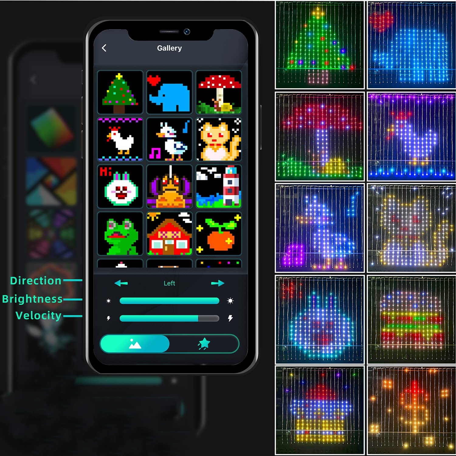400LEDs RGBIC Smart Curtain Li - Home Decor Free App ulasan dan harga