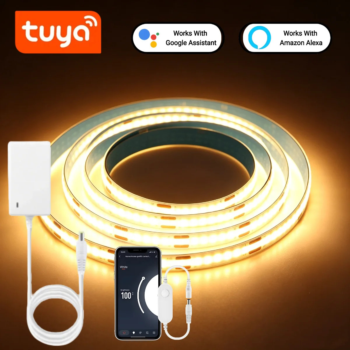 Tuya Smart COB LED Strip Light - Home Decor Free App ulasan dan harga