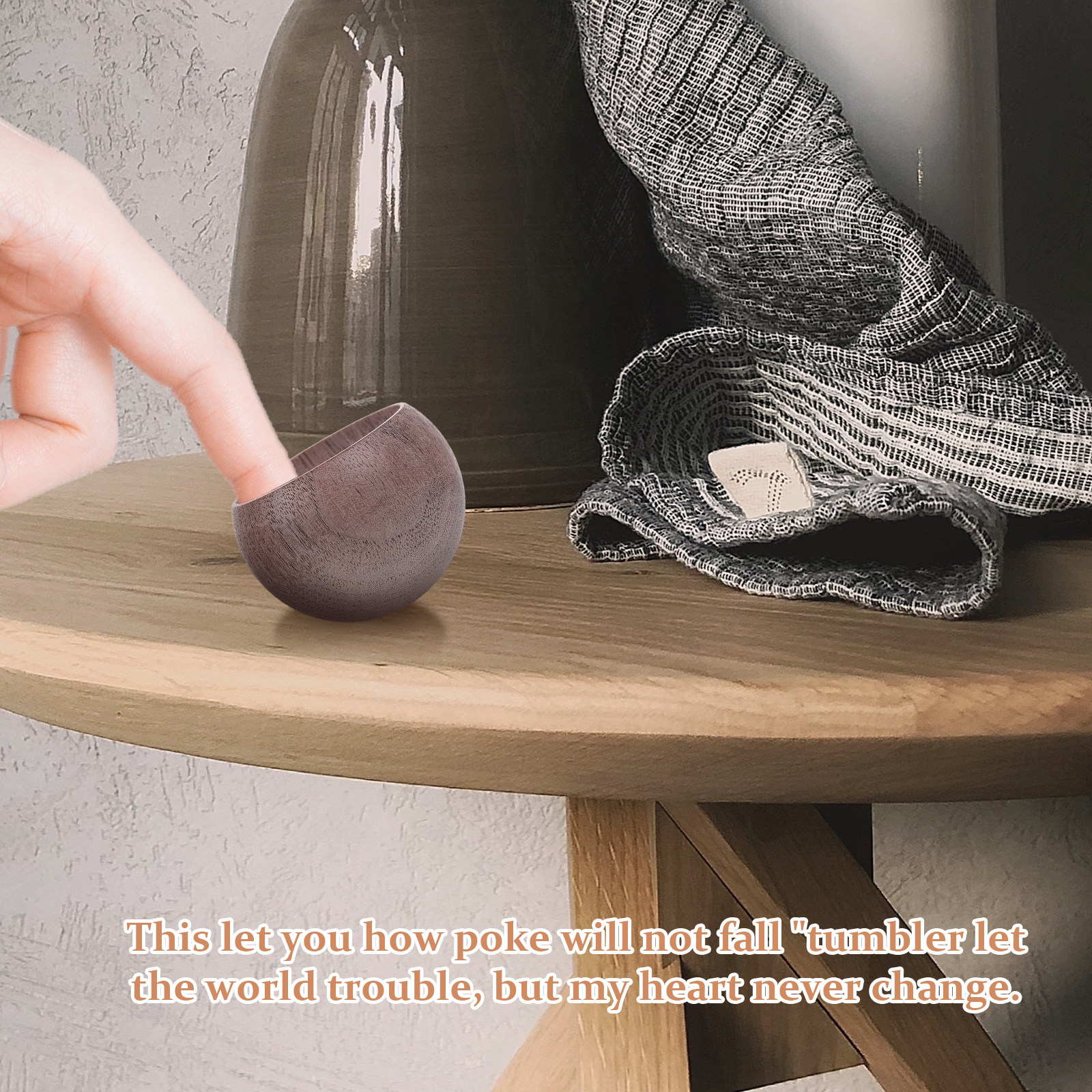 1Pcs Egg-Shaped Walnut Wood Ar - Home Decor Essentials ulasan dan harga