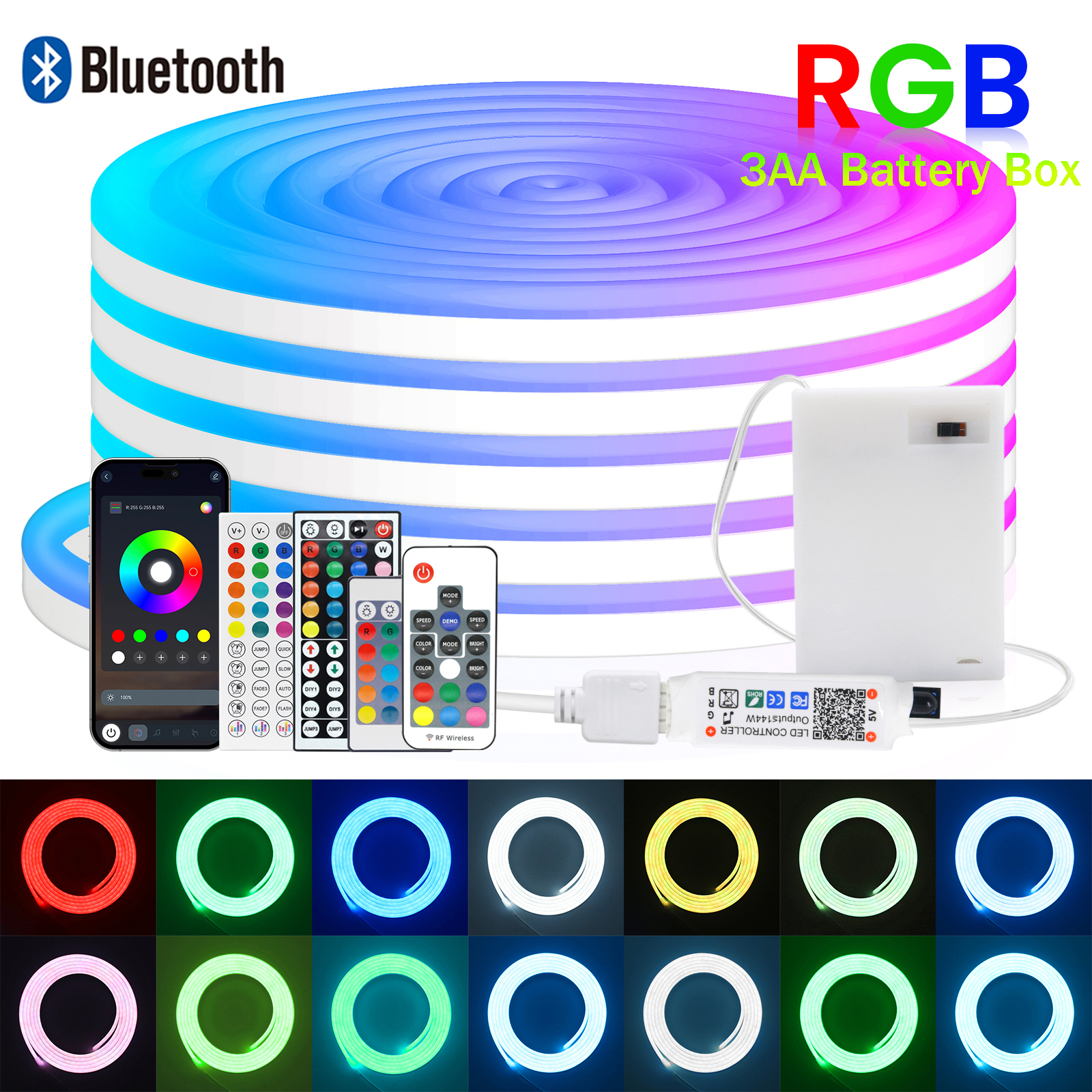 3AA Battery Box RGB Neon LED S - Home Decor Free App ulasan dan harga