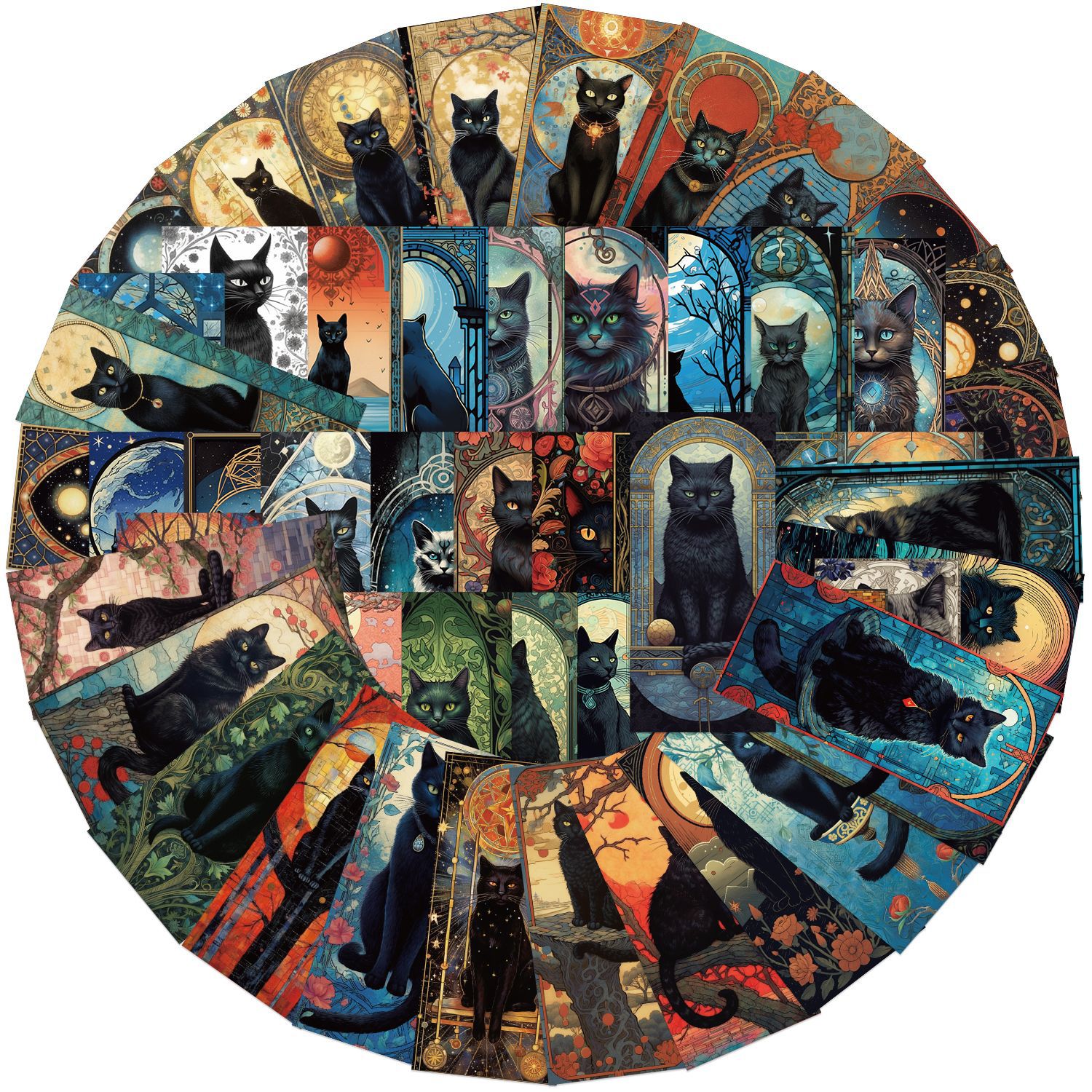 60PCS Dark Gothic Black Cat Ho - Flooring Home Decor ulasan dan harga