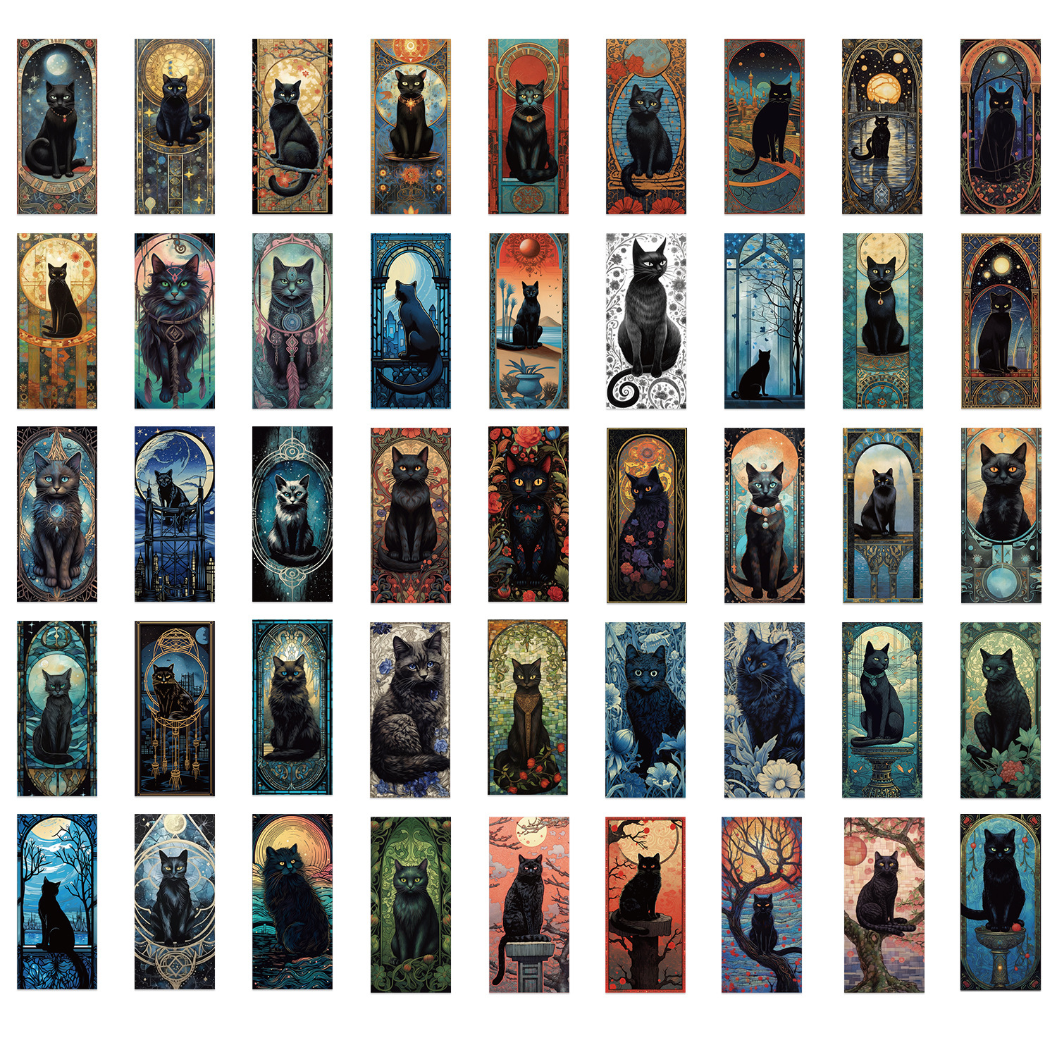 60PCS Dark Gothic Black Cat Ho - Flooring Home Decor ulasan dan harga