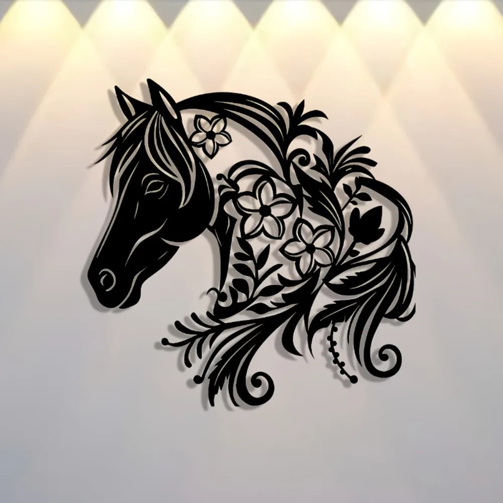 Brand Iron Horse Head Wall Art - Home Decor Brand ulasan dan harga