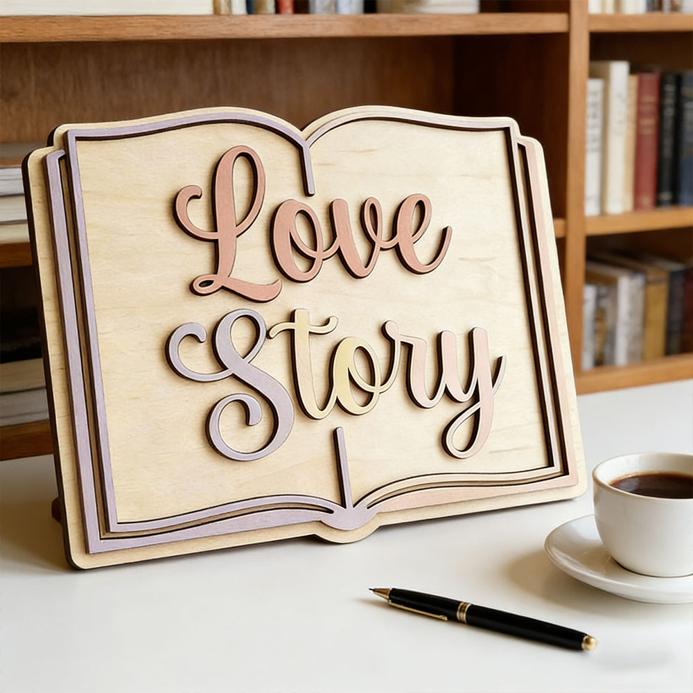 Love Story Book Themed 3D Wood - Home Decor Theme ulasan dan harga