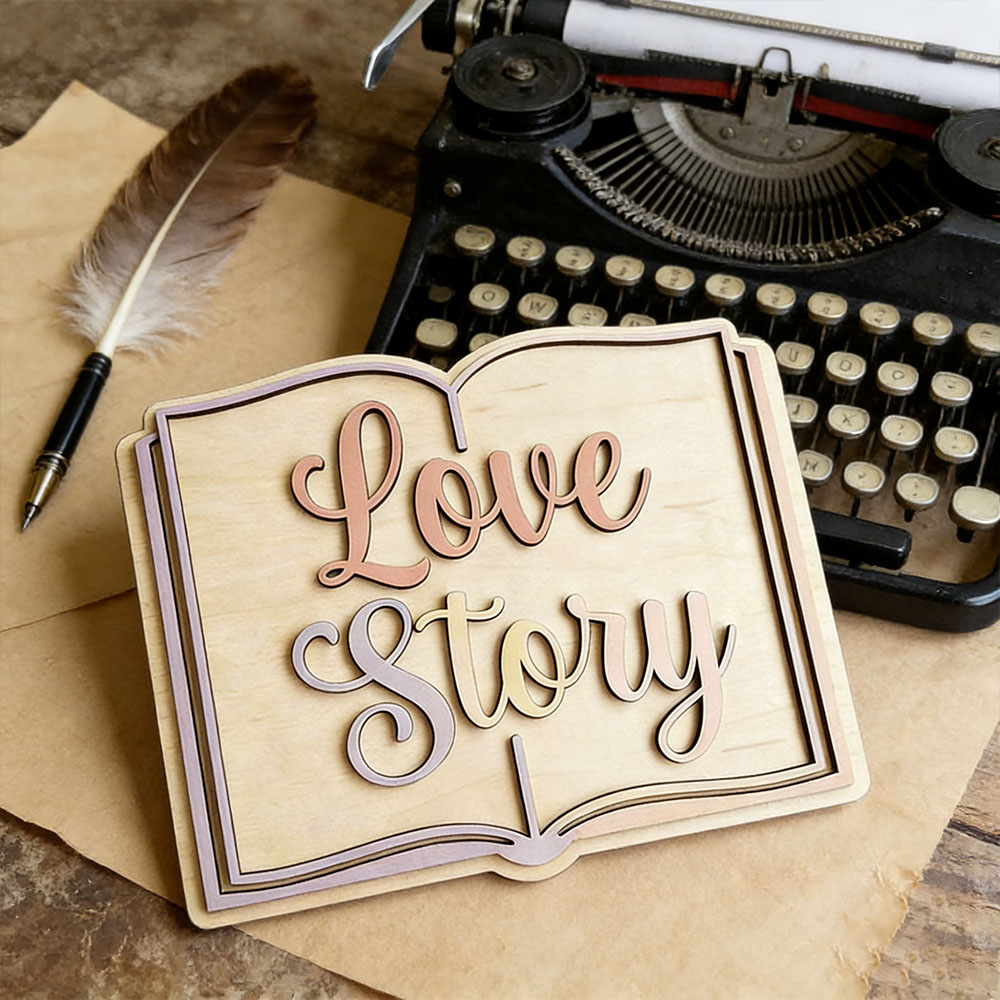 Love Story Book Themed 3D Wood - Home Decor Theme ulasan dan harga