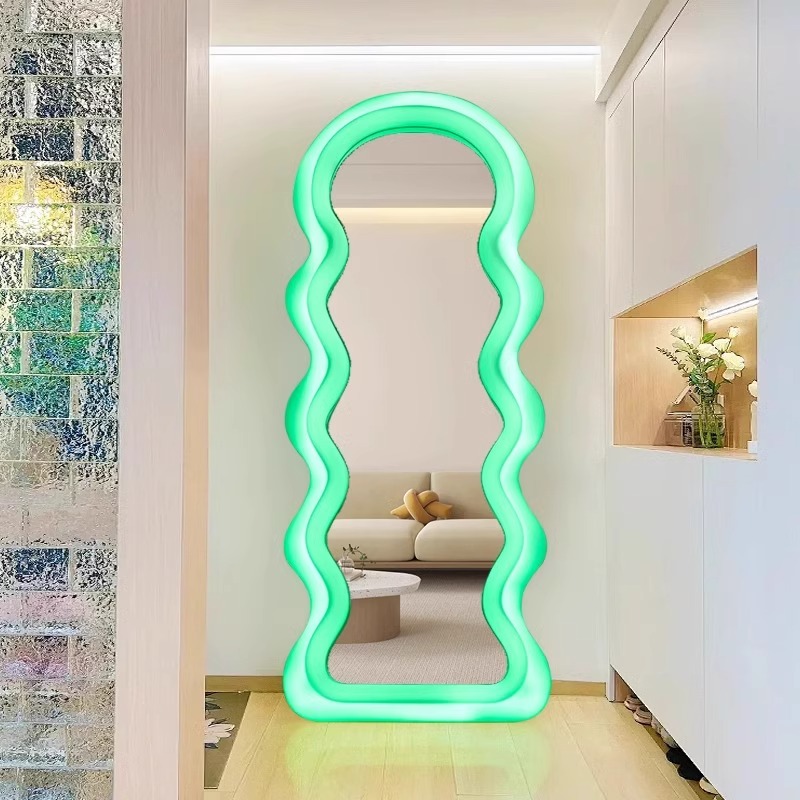 Korean Style Light Mirror Wavy - Flooring Home Decor ulasan dan harga