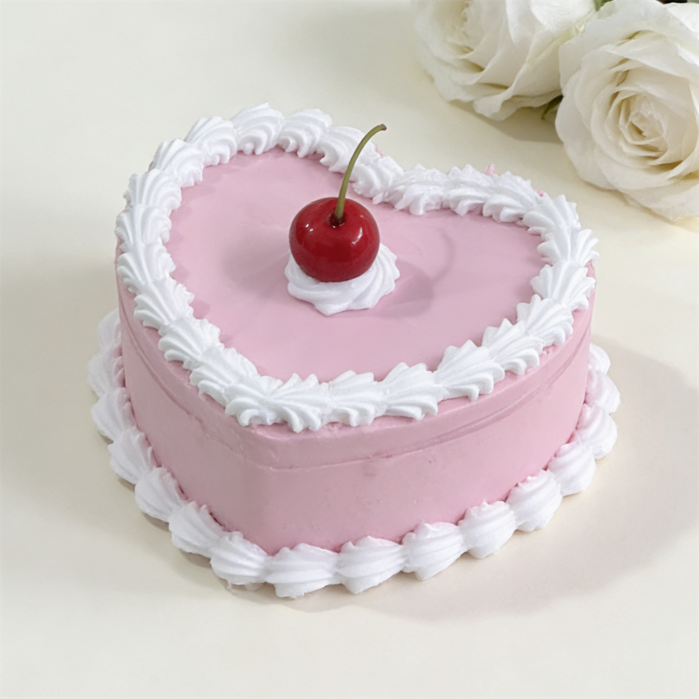 Realistic Pink Heart Cake Jewe - Home Decor Y2K ulasan dan harga